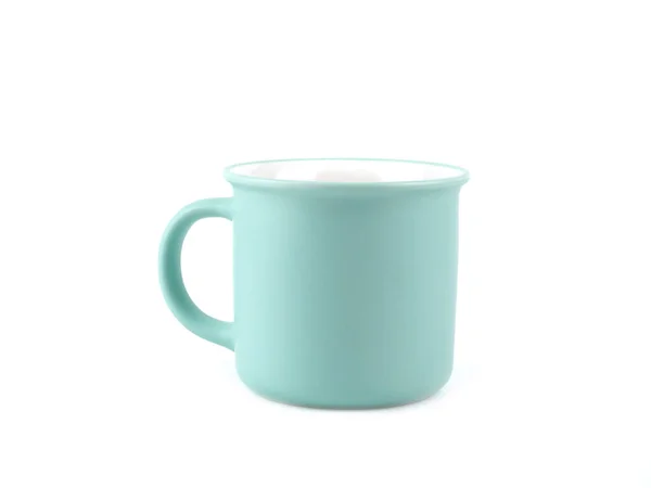 Leere Grüne Minzbecher Für Kaffee Oder Tee Isoliert Auf Weißem — Stockfoto