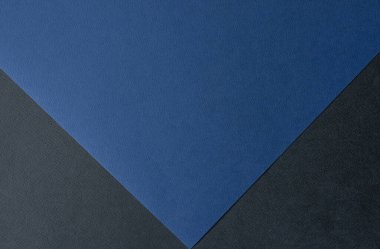 Koyu mavi ve siyah renkli kağıt arkaplan dokusu, iki ton görüntü, metin ve tasarım kavramı. Geometrik kağıt arkaplanı