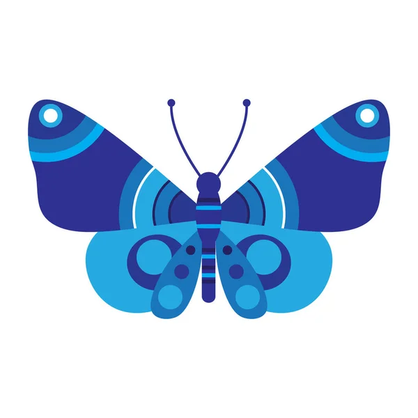 Mariposa Azul Clip Vector Arte Aislado Sobre Fondo Blanco — Archivo Imágenes Vectoriales