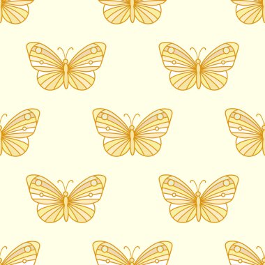 Turuncu kelebek deseni, canlı mutlu arka plan, pürüzsüz tekrar eden fayans.