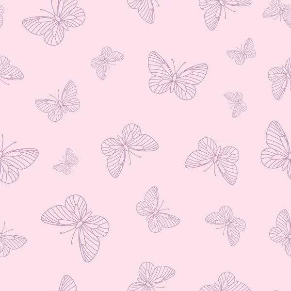 Pastel Vecteur Papillon Patron Répétition Fond Mignon — Image vectorielle