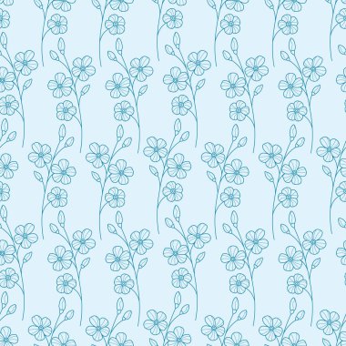 Mavi çiçekli tekrar deseni, pürüzsüz taşıyıcı fayans