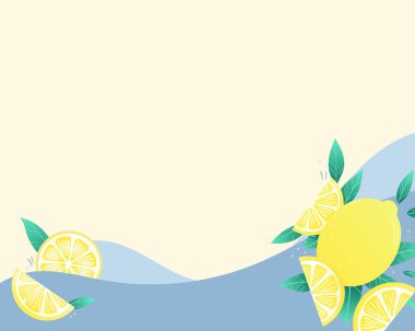 Limon taşıyıcısı, tropikal meyve arkaplanı, web pankartı