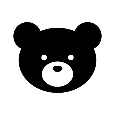 Sevimli vektör ayı başı simgesi, izole edilmiş sembol, hayvan yüzü