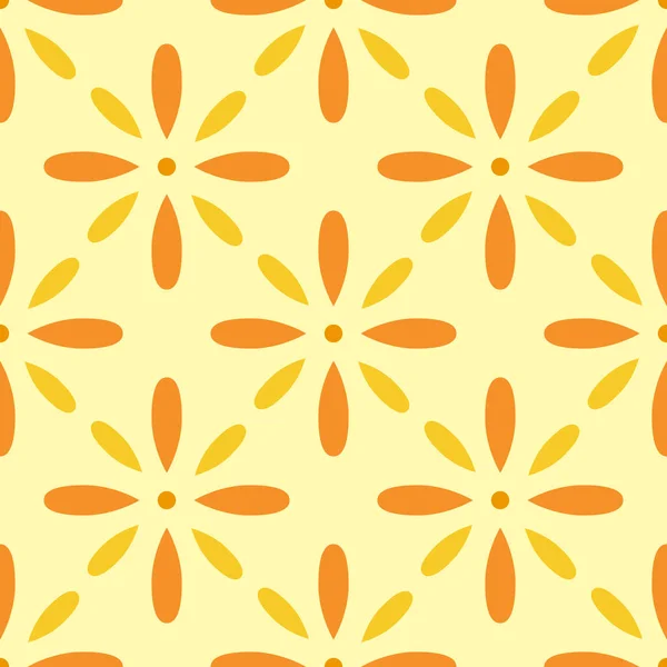Orangefarbenes Abstraktes Florales Vektormuster Geometrischer Hintergrund — Stockvektor