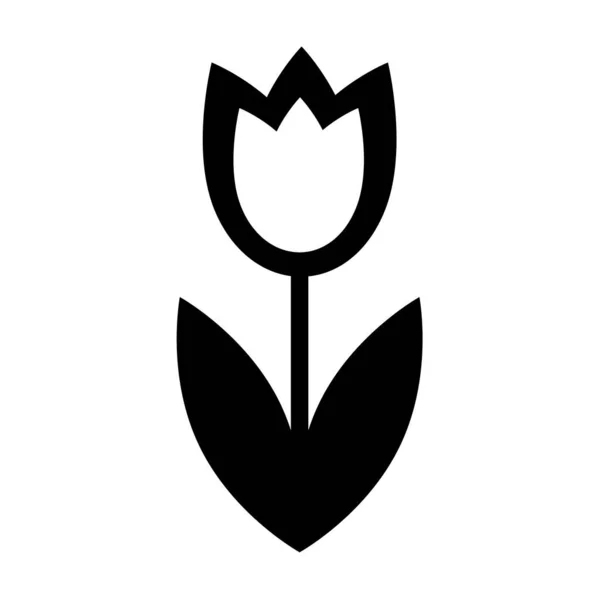 Ikona Wektora Tulipanów Płaski Kwiat Ilustracji Logo Sztuka Odosobnionego Klipu — Wektor stockowy