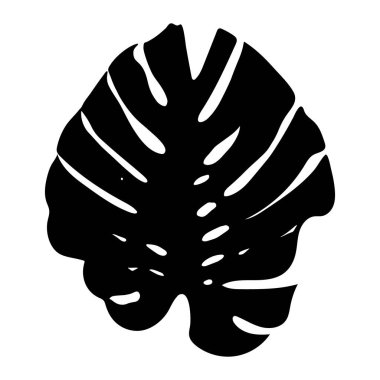 Canavar tropikal yaprak silueti, vektör klipsi sanatı, izole edilmiş