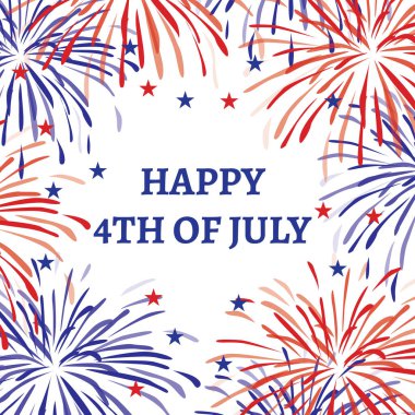 Bağımsızlık Gününüz kutlu olsun, 4 Temmuz Ulusal Bayram Vekil Göstericisi havai fişeklerle