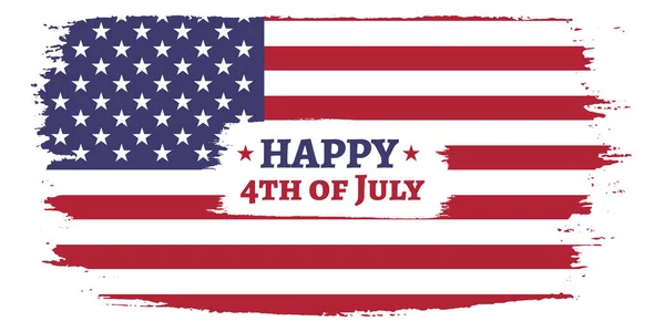 Teksturowana Amerykańska Flaga Szczęśliwy Lipca Tle Dzień Niezależności Uroczystości Ilustracja — Wektor stockowy