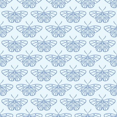 Mavi kelebek pürüzsüz desen arka plan, vektör duvar kağıdı