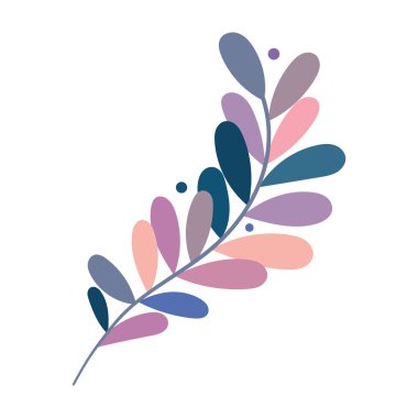 Renkli vektör yaprağı klipsleme sanatı, tuhaf düz illüstrasyon