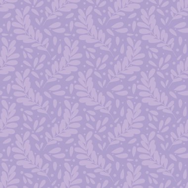 Yapraklı mor vektör deseni, kusursuz yinelenen arkaplan