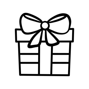 El çizimi vektör çizgisi sanat hediye kutusu, mevcut klipsli resim çizimi, izole edilmiş