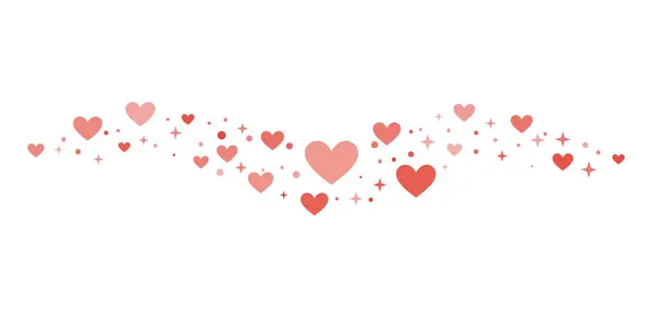 Sihirli kalp dalgası, Sevgililer Günü kutlamaları için vektör bayrağı, yıldızlı tatil klipsi sanatı