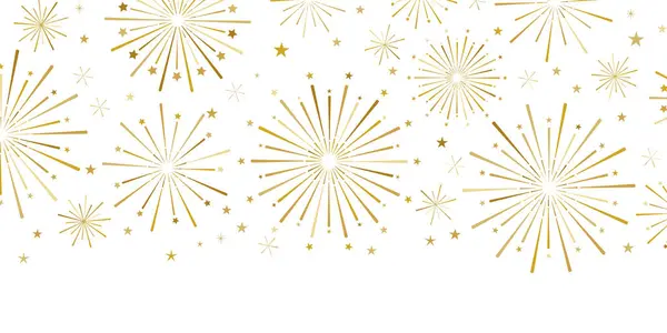 Yıldızlı altın havai fişek bayrağı, izole edilmiş zarif klip sanat unsuru, tatil partisi sınır tasarımı kutlamaları