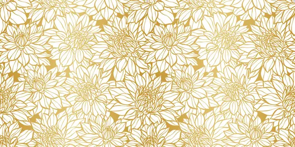Altın sarısı çiçekli, vektör tekrarlı desenli yıldız çiçeği desenli desenli.