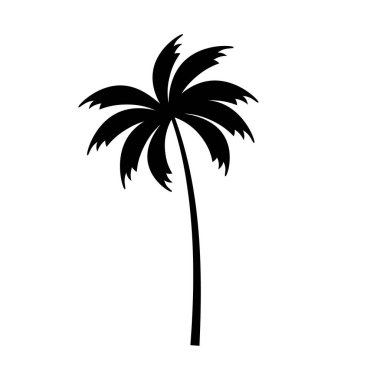Basit palmiye ağacı siluet simgesi, vektör grafik ögesi izole