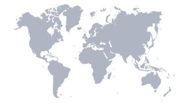 Dünya haritası vektör çizimi, izole edilmiş klip sanatı ögesi