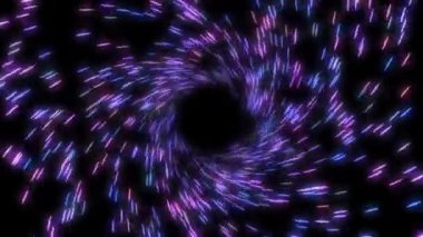 Mor enerji tüneli, kara delik portal parçacık animasyonu, arkaplan konsepti
