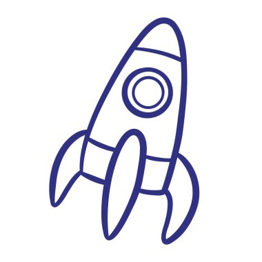 Çizgi sanatı roket karalama klipsi