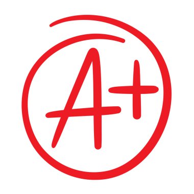 A + notu, okul notları karalama, el yazısı, kırmızı