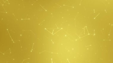 Altın sarısı soyut geometrik takımyıldız arka planı, ışıldayan yıldızlar