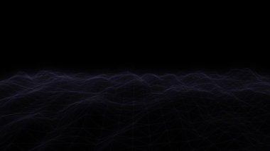 Karanlık soyut kablo animasyon arka planı, dalgalı görselleştirici, sunum arka planı, modern minimalist kavram