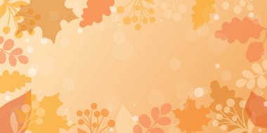 Yapraklı sonbahar soyut arkaplan, doğa afişi tasarımı