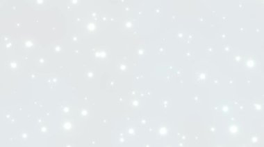 Beyaz soyut parlak arka plan, parlayan yıldızlar sihirli parçacık akışı, pürüzsüz açık gri animasyon