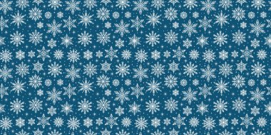 Mavi kar tanesi vektörü tekrarlama şablonu, kusursuz arkaplan, şenlikli kış tatili kar yağışı resimli duvar kağıdı tasarımı