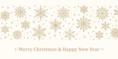 Mutlu Noeller, bej rengi, ılık, tarafsız kış tatili kar tanesi vektör arkaplanı ya da bayrak, kart tasarım konsepti.