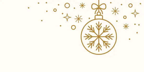 Minimalist geometrik dünya çizimi, vektör Noel arkaplanı, kış tatili düz illüstrasyon dekoratif çerçeve veya sınır tasarımı, altın