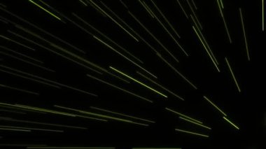 Koyu siyah zemin üzerinde sarı lazer ışığı animasyonu, pürüzsüz ışın etkisi soyut tasarım