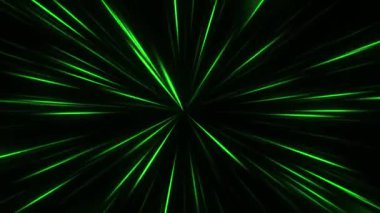 Yeşil siyah lazer ışık tüneli animasyonu, soyut ışık ışını arkaplanı