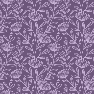 Kusursuz tekrarlayan mor çiçek deseni, papatya çiçeği desenli fayans deseni