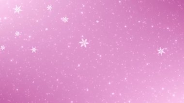 Pastel pembe kar kış animasyonu, soyut kar yağışı arka planı
