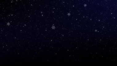 Kara kış karlı animasyon arka planı, kar taneleri soyut konfeti, bayram arkaplanı