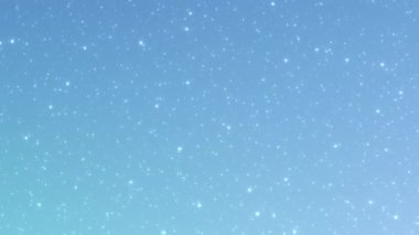 Kış gökyüzü, mavi kar düşen soyut animasyon, gerçekçi doğal kar yağışı arkaplan grafikleri