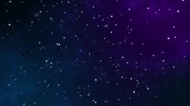 Işıldayan galaksi karanlık büyülü arkaplan animasyonu, yıldız tozu soyut hareket grafikleri konsepti