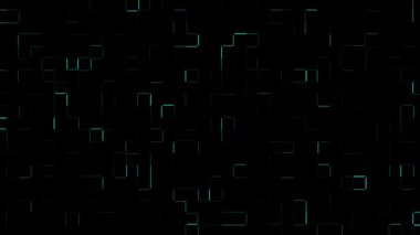 Karanlık arkaplan dijital ekran animasyonu üzerindeki Aqua soyut matris çizgileri