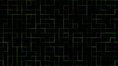 Yeşil matris ağ koyu soyut mozaik canlandırma arkaplanı