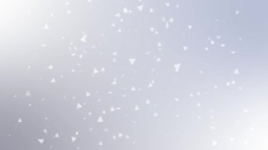 Parlak gri ve beyaz geometrik yüzen üçgenler, fütürist kurumsal sunum arka plan animasyonu