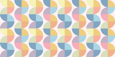 Sessizleştirilmiş retro daire dikey dalgalar arka planı, kusursuz vektör desenli duvar kağıdı tasarımı