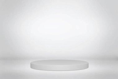 Product presentation, gray stage or podium to present product on studio background, 3D render