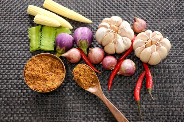 Fish Meal Chili Paste Thai Herbs — Stok Foto