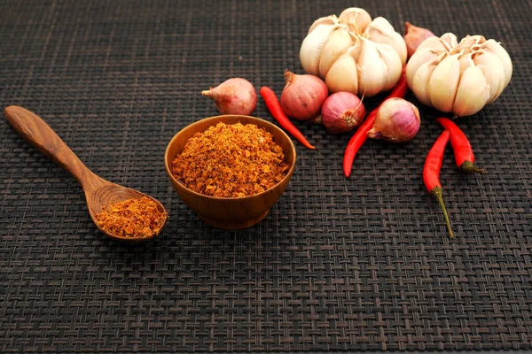 Fish Meal Chili Paste Thai Herbs — Stock Photo, Image