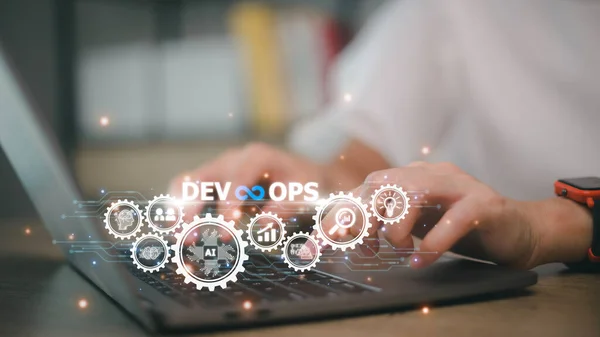DevOps concept, software development and IT operations, agile programming