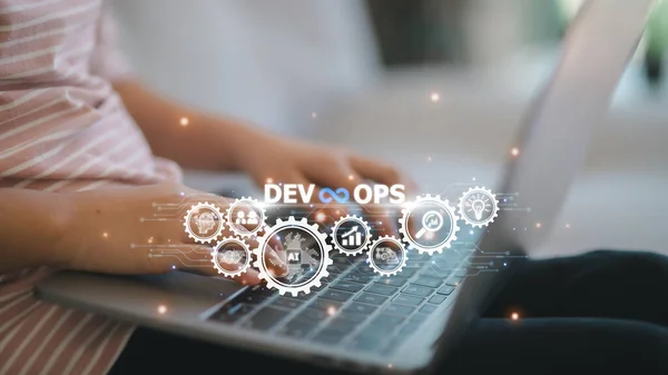 DevOps concept, software development and IT operations, agile programming