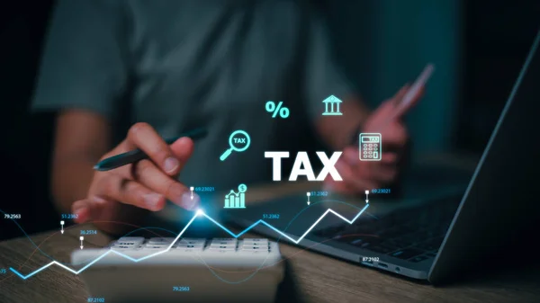 税控除計画の概念 付加価値税 所得税 資産税 納付税 — ストック写真
