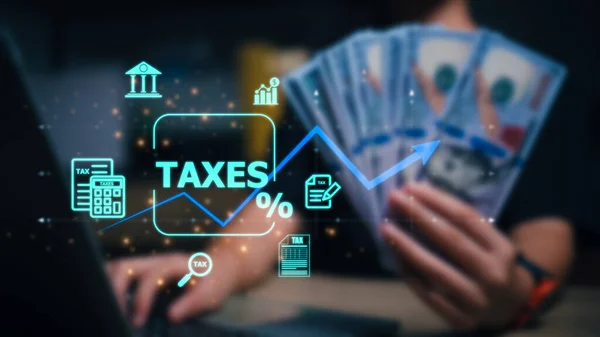 Vat 所得税 財産税などの個人および法人によって支払われる税金の概念 — ストック写真